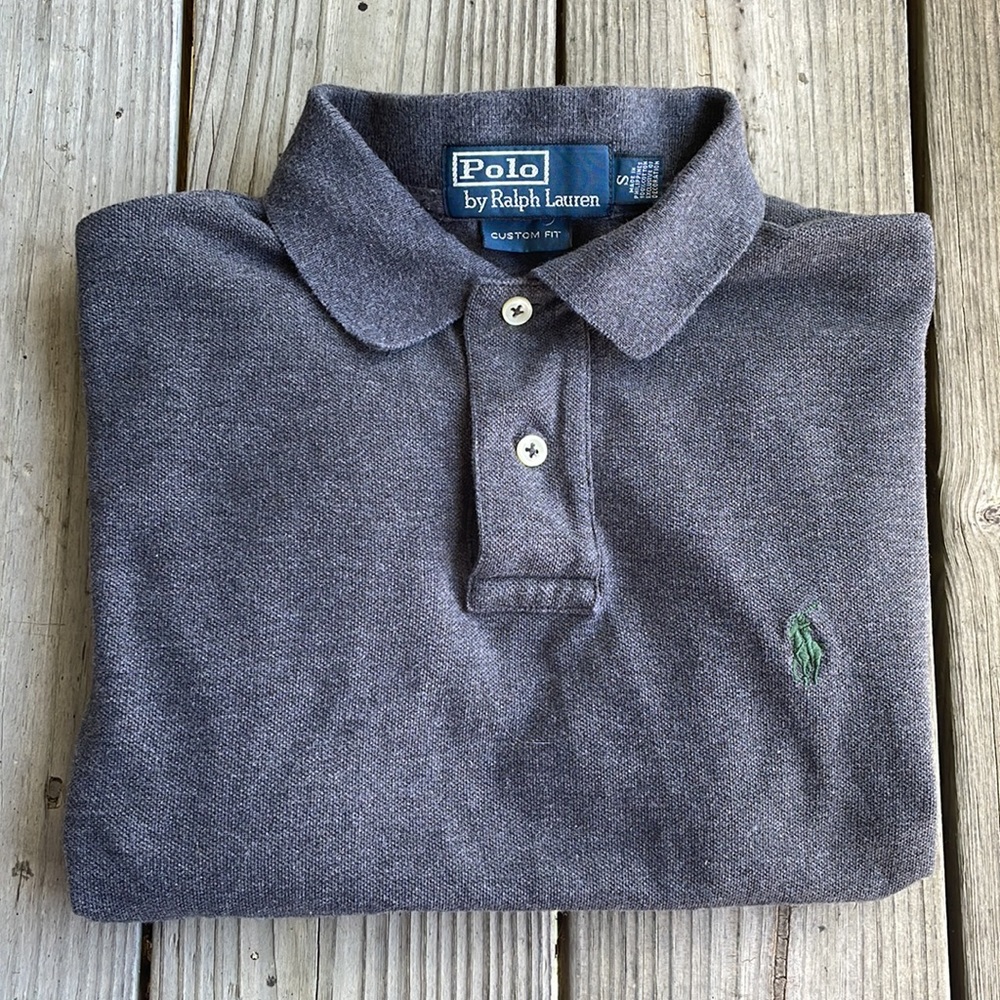 🎉 Polo Ralph Lauren Custom Fit Gray Polo Shirt Men’s Small Cotton Pony